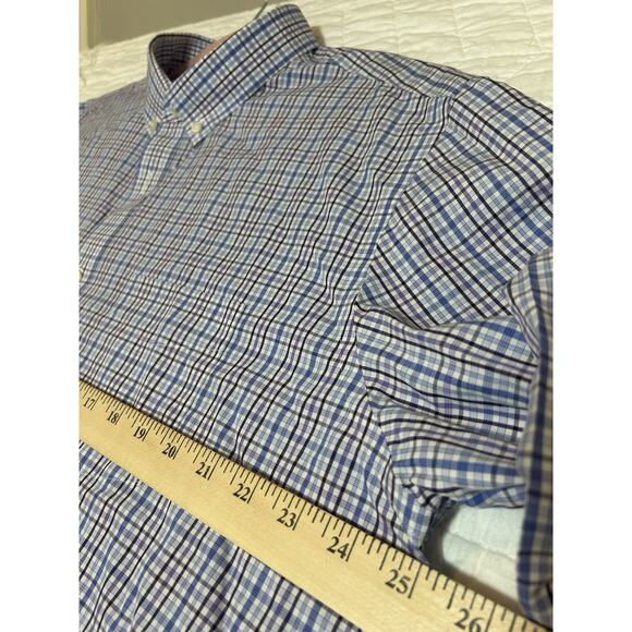 UNTUCKit button Up shirt XXL Wrinkle free Mens Slim Fit plaid purple blue - Picture 2 of 5